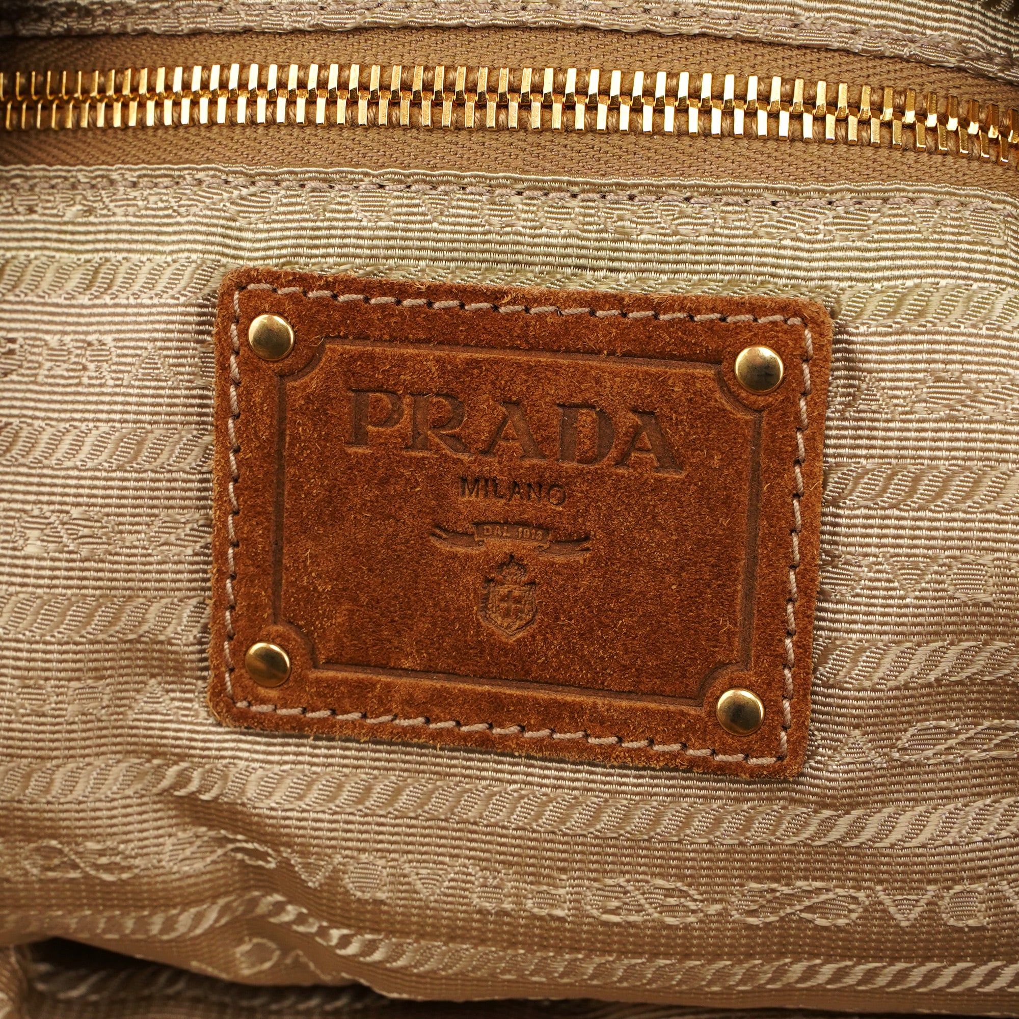 Prada Brown Suede Hobo Shoulder Bag