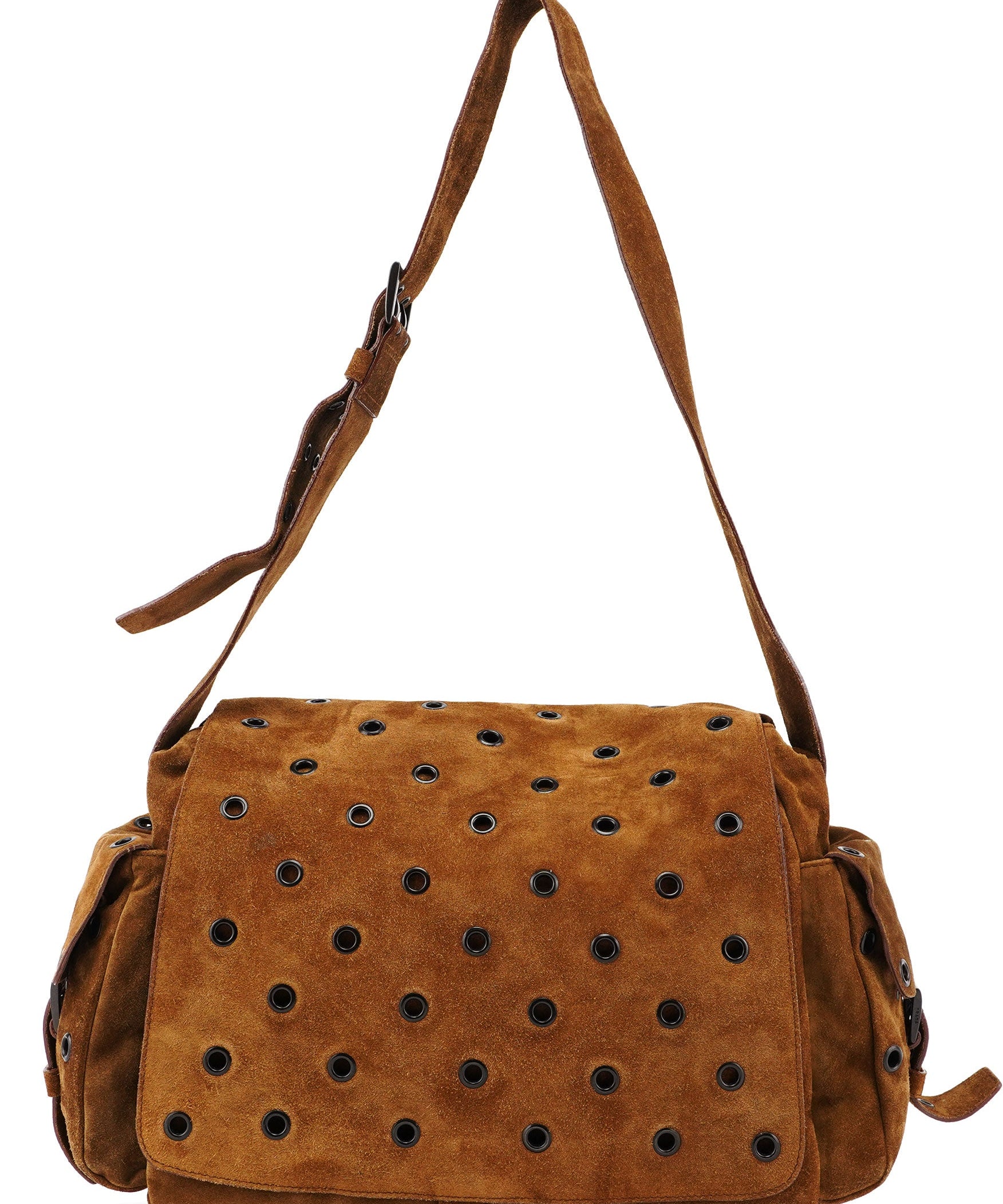 Prada Brown Suede Shoulder Bag