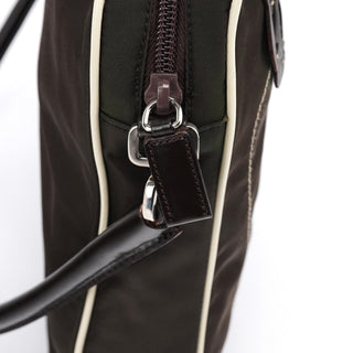 Prada Brown Tessuto Floral Appliqué Shoulder Bag