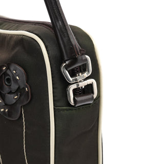 Prada Brown Tessuto Floral Appliqué Shoulder Bag