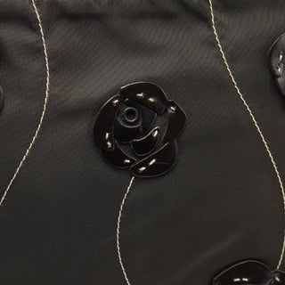 Prada Brown Tessuto Floral Appliqué Shoulder Bag