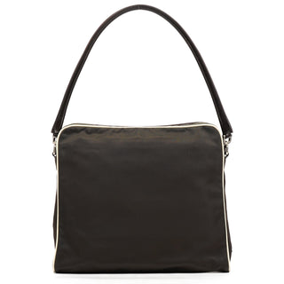 Prada Brown Tessuto Floral Appliqué Shoulder Bag