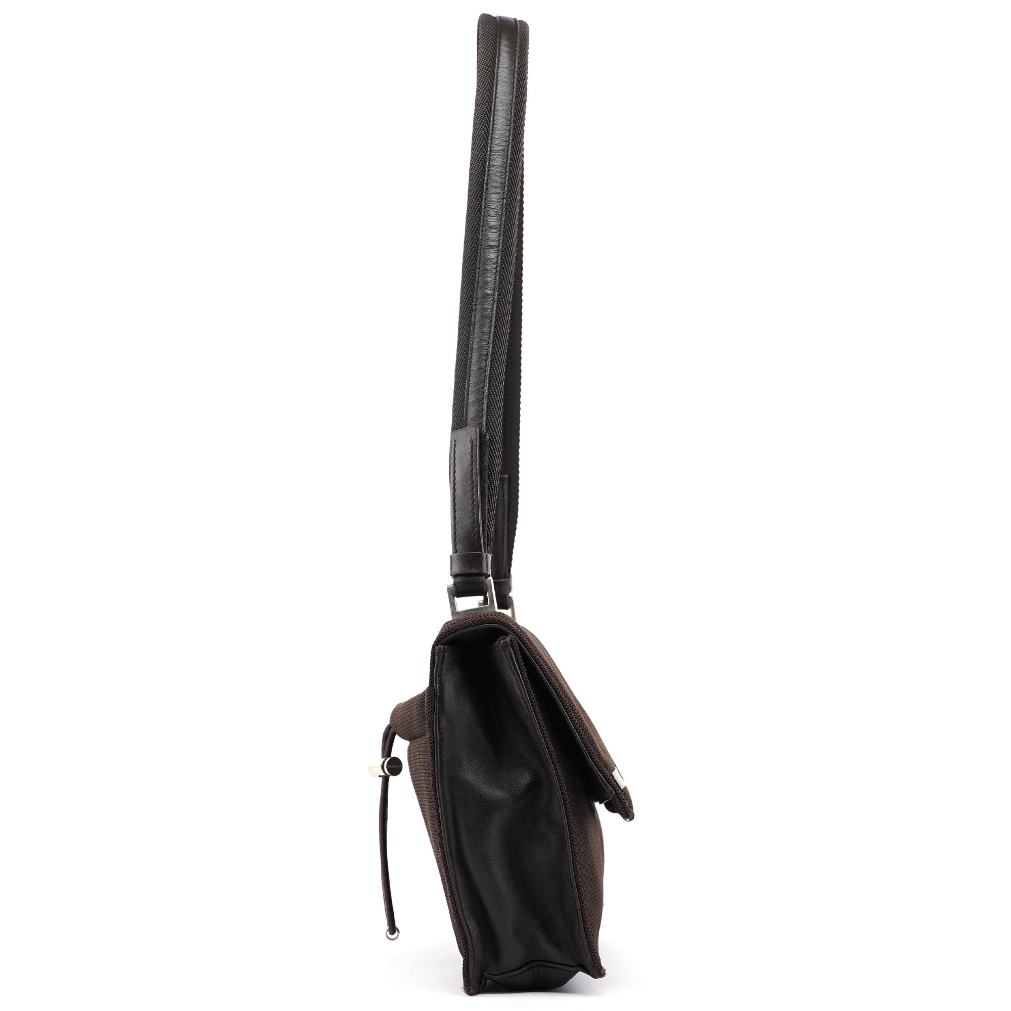 Prada Brown Tessuto Mesh Sport Hobo Bag