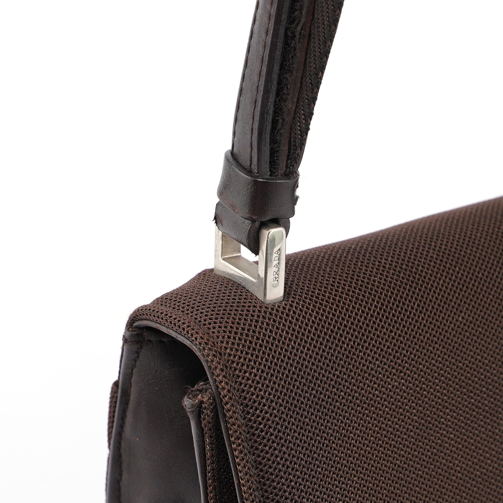 Prada Brown Tessuto Mesh Sport Hobo Bag