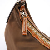 Prada Brown Tessuto Nylon Wood Link Shoulder Bag