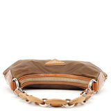 Prada Brown Tessuto Nylon Wood Link Shoulder Bag