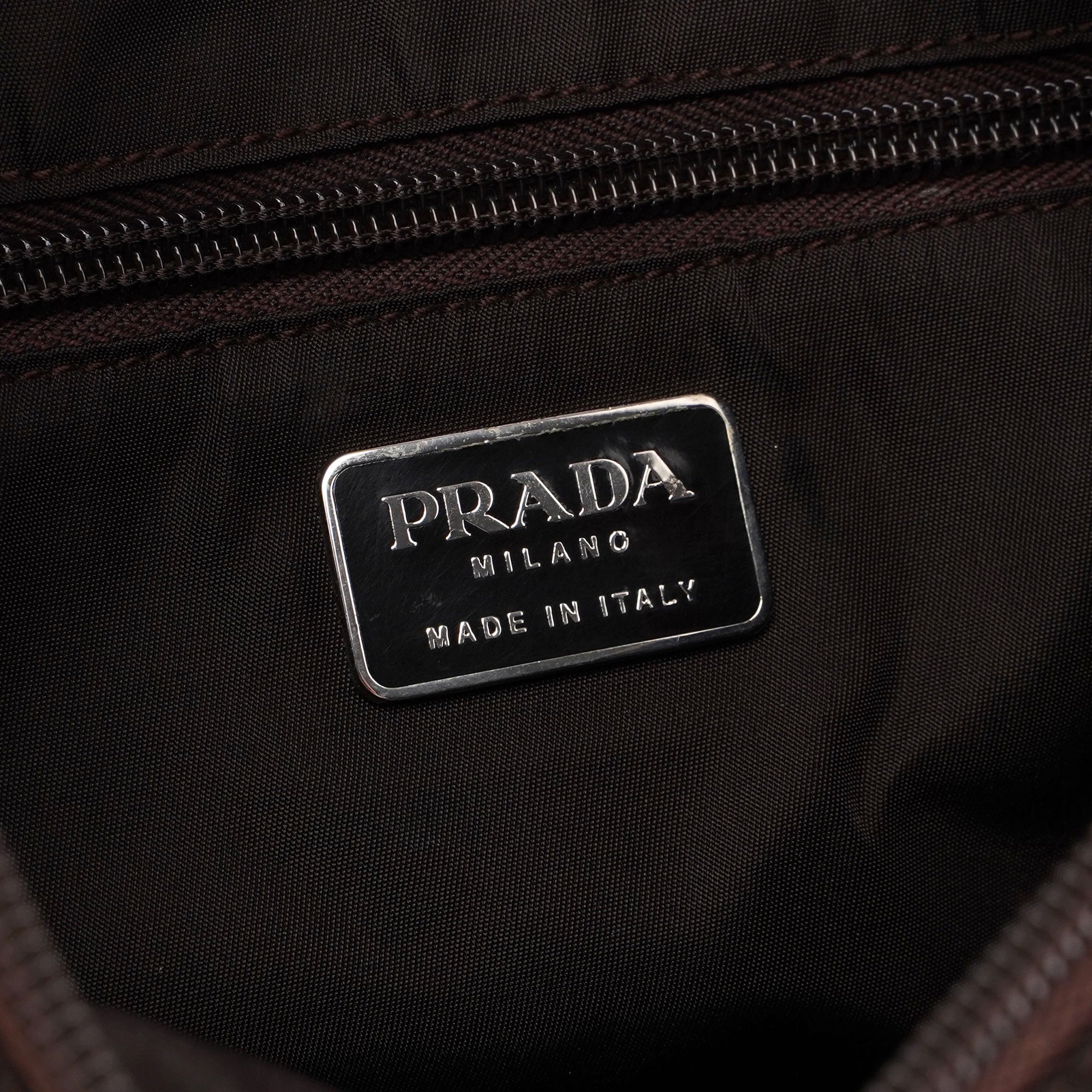 Prada Brown Tessuto Plastic Shoulder Bag