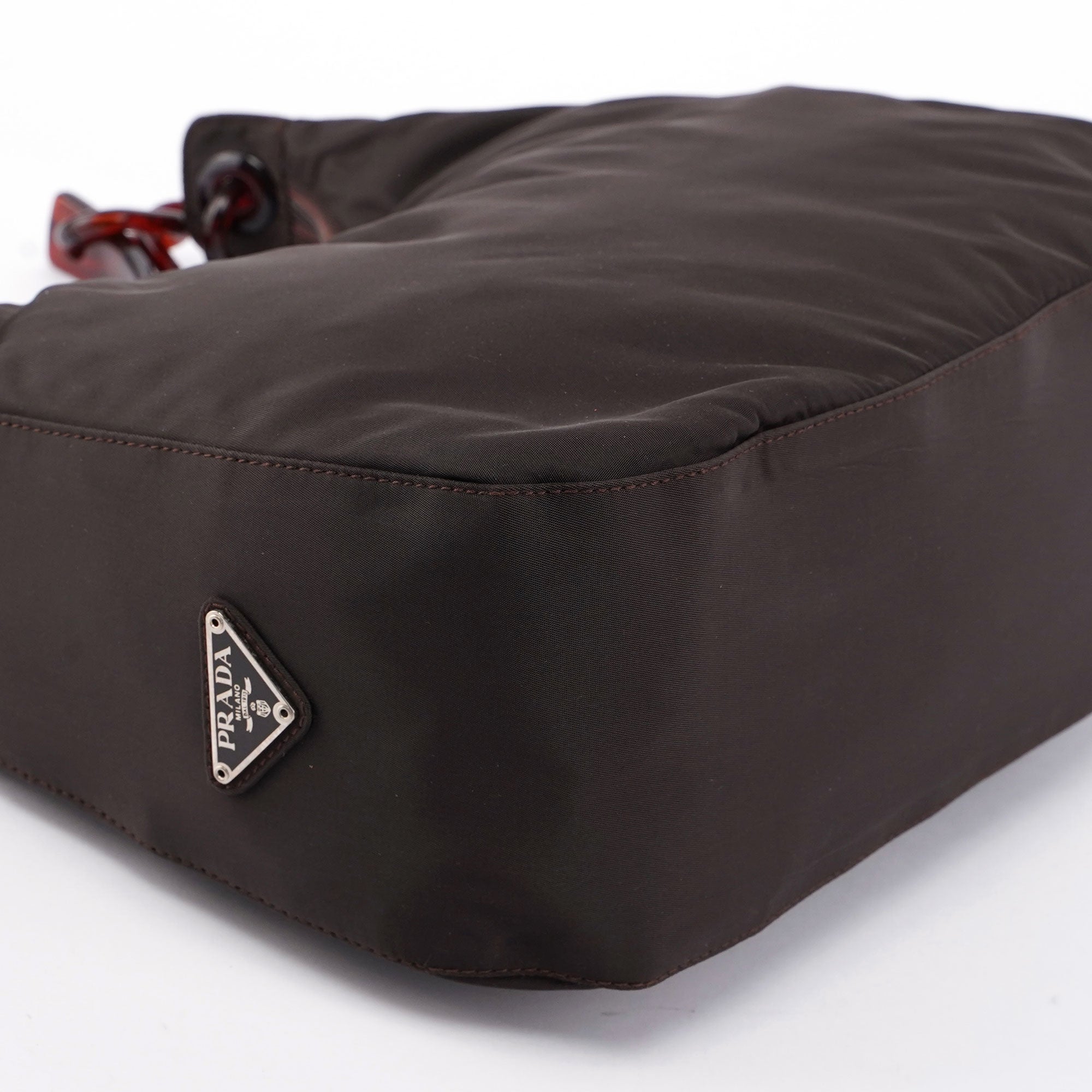 Prada Sac porté épaule Tessuto Plastic en nylon marron