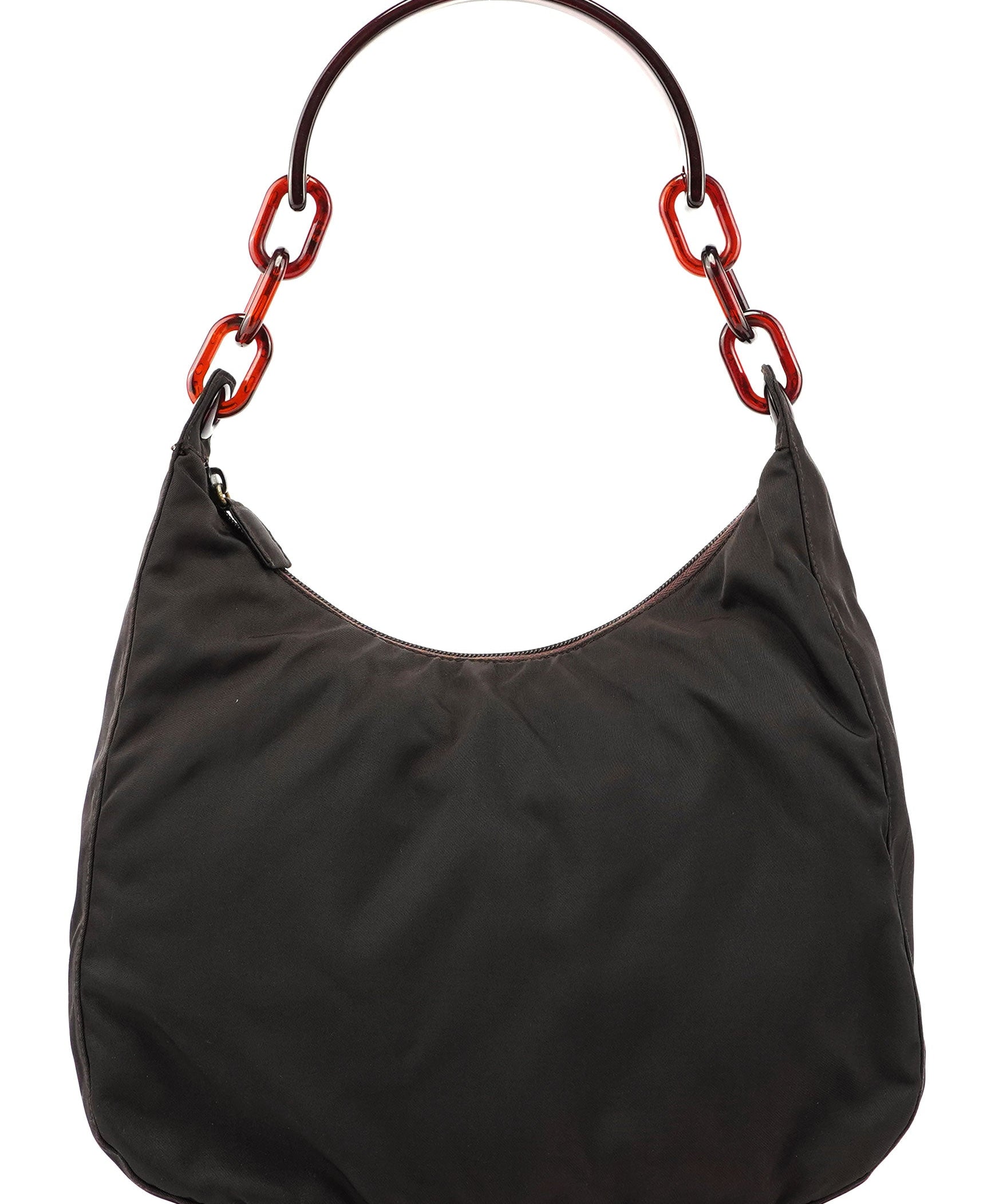 Prada Brown Tessuto Plastic Shoulder Bag