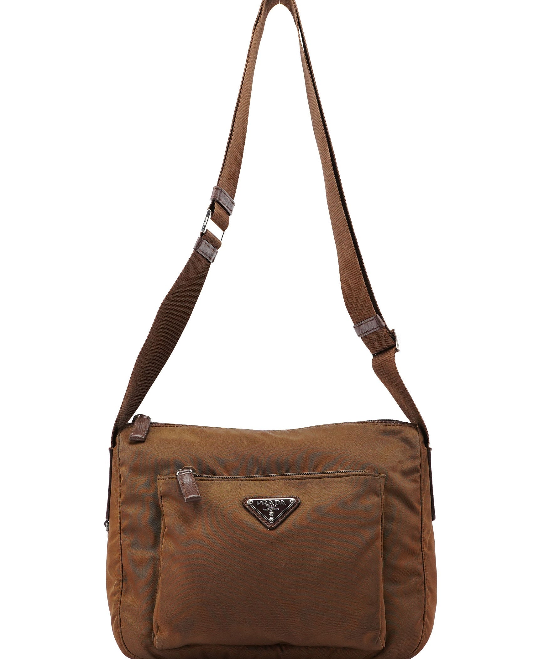 Prada Brown Tessuto Saffiano Crossbody Bag