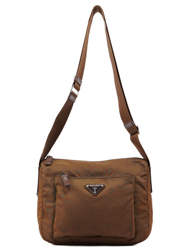 Prada Brown Tessuto Saffiano Crossbody Bag