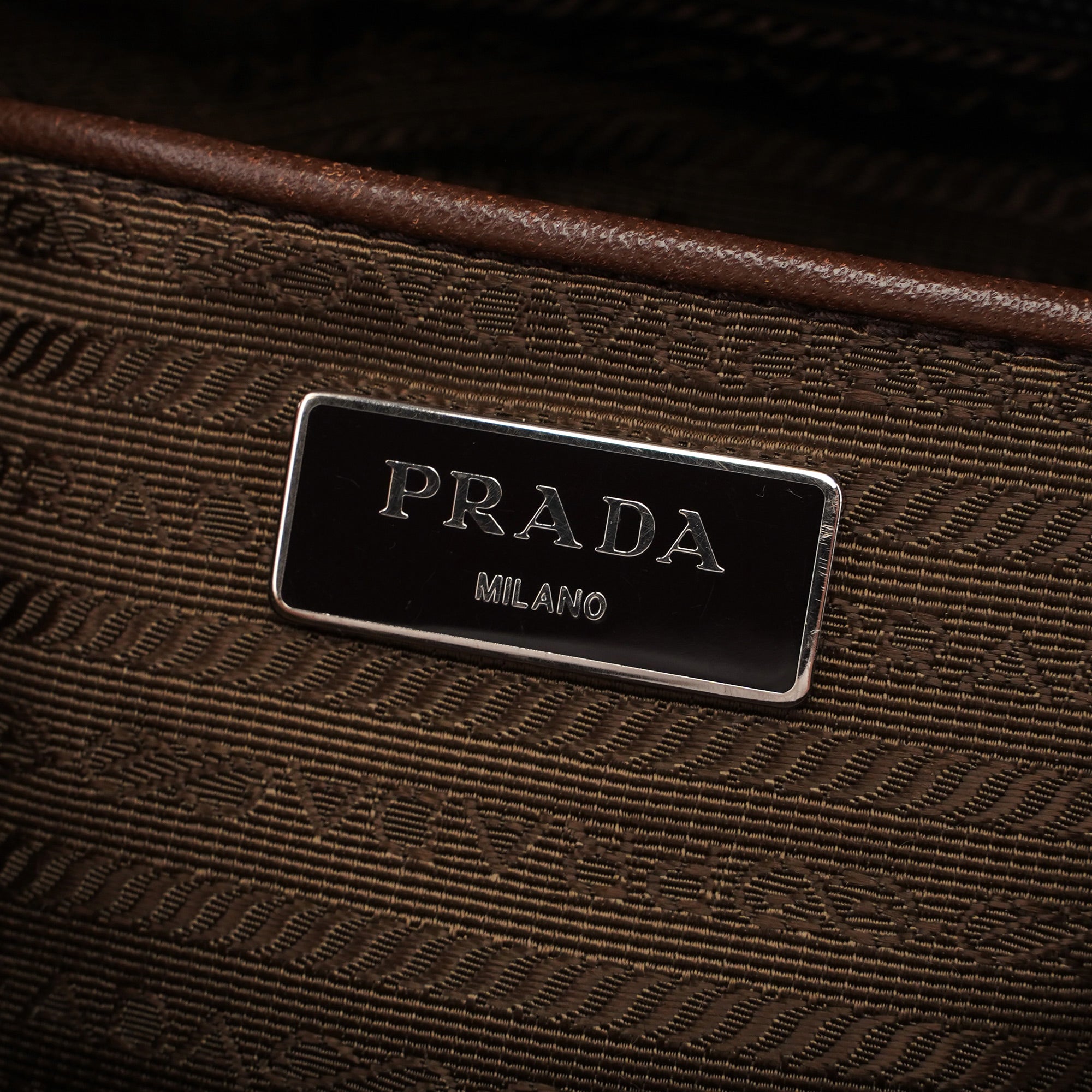 Prada Brown Tessuto Saffiano Crossbody Bag