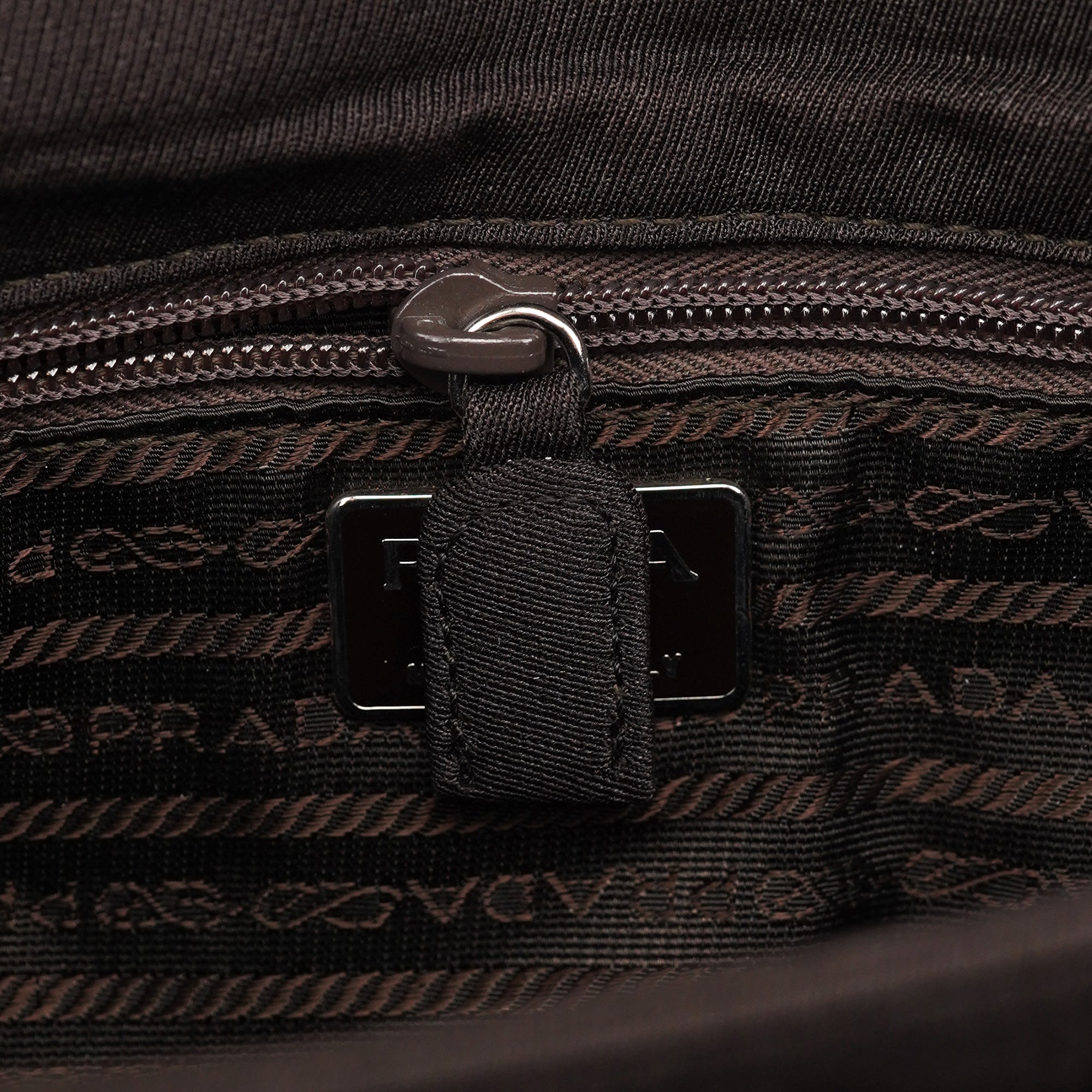 Prada Brown Tessuto Swing Chain Shoulder Bag