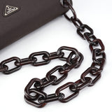 Prada Brown Tessuto Swing Chain Shoulder Bag