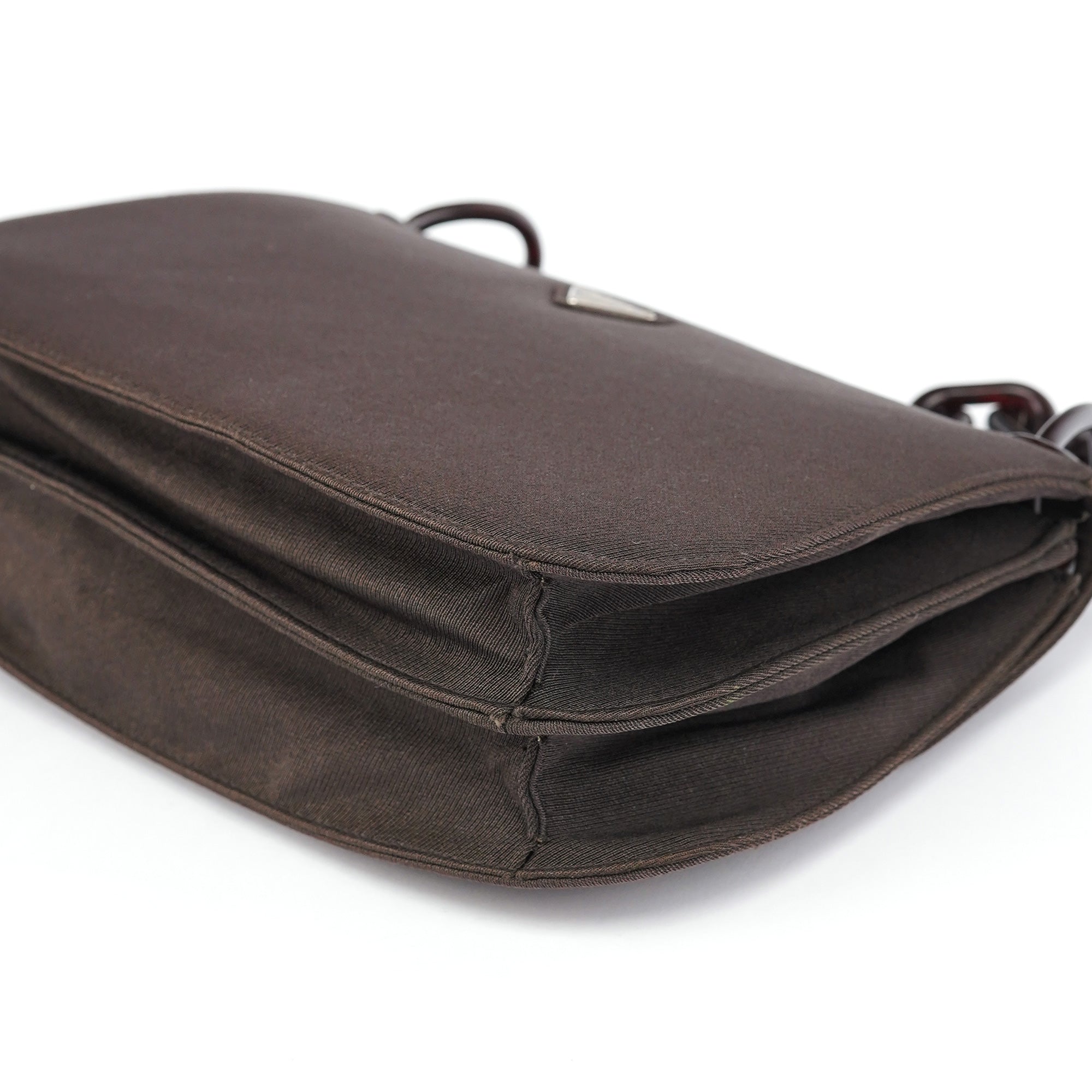 Prada Brown Tessuto Swing Chain Shoulder Bag