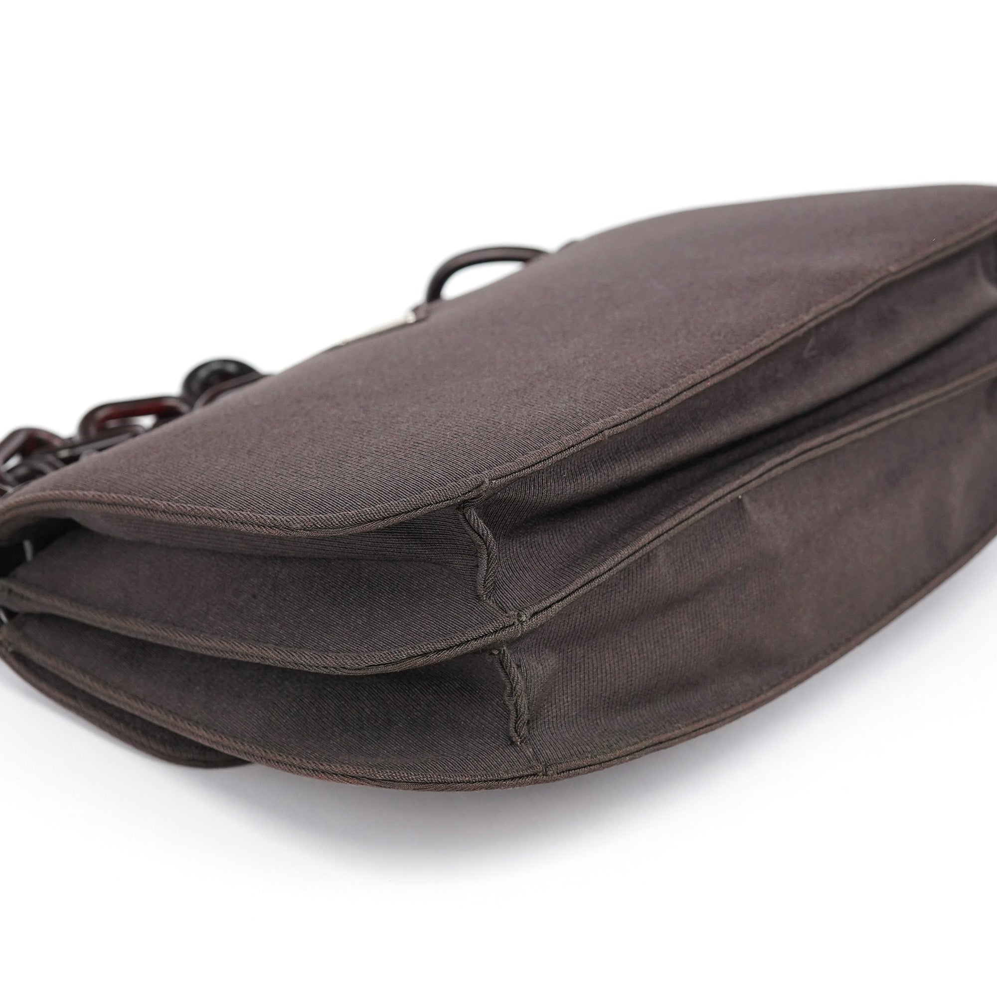 Prada Brown Tessuto Swing Chain Shoulder Bag