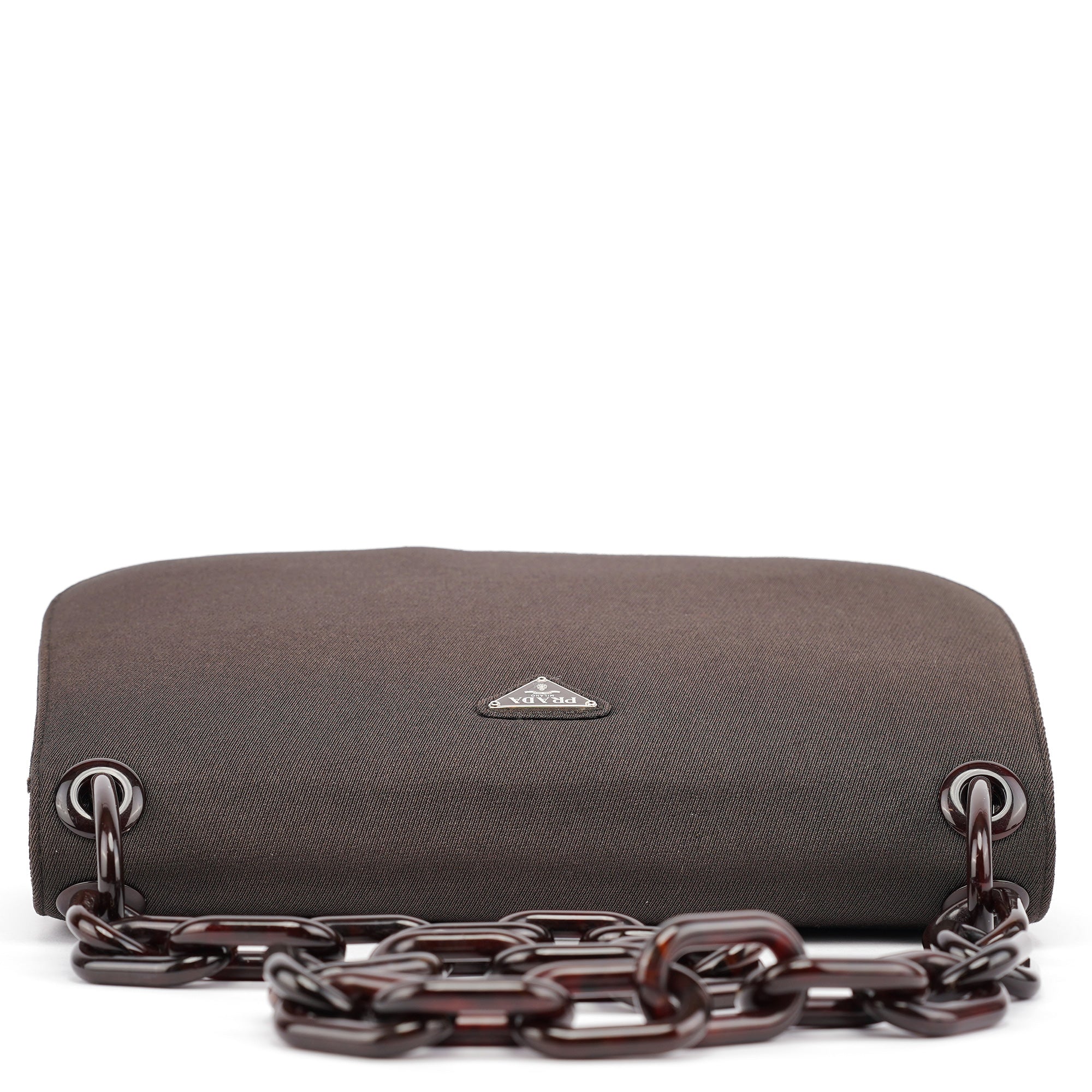 Prada Brown Tessuto Swing Chain Shoulder Bag