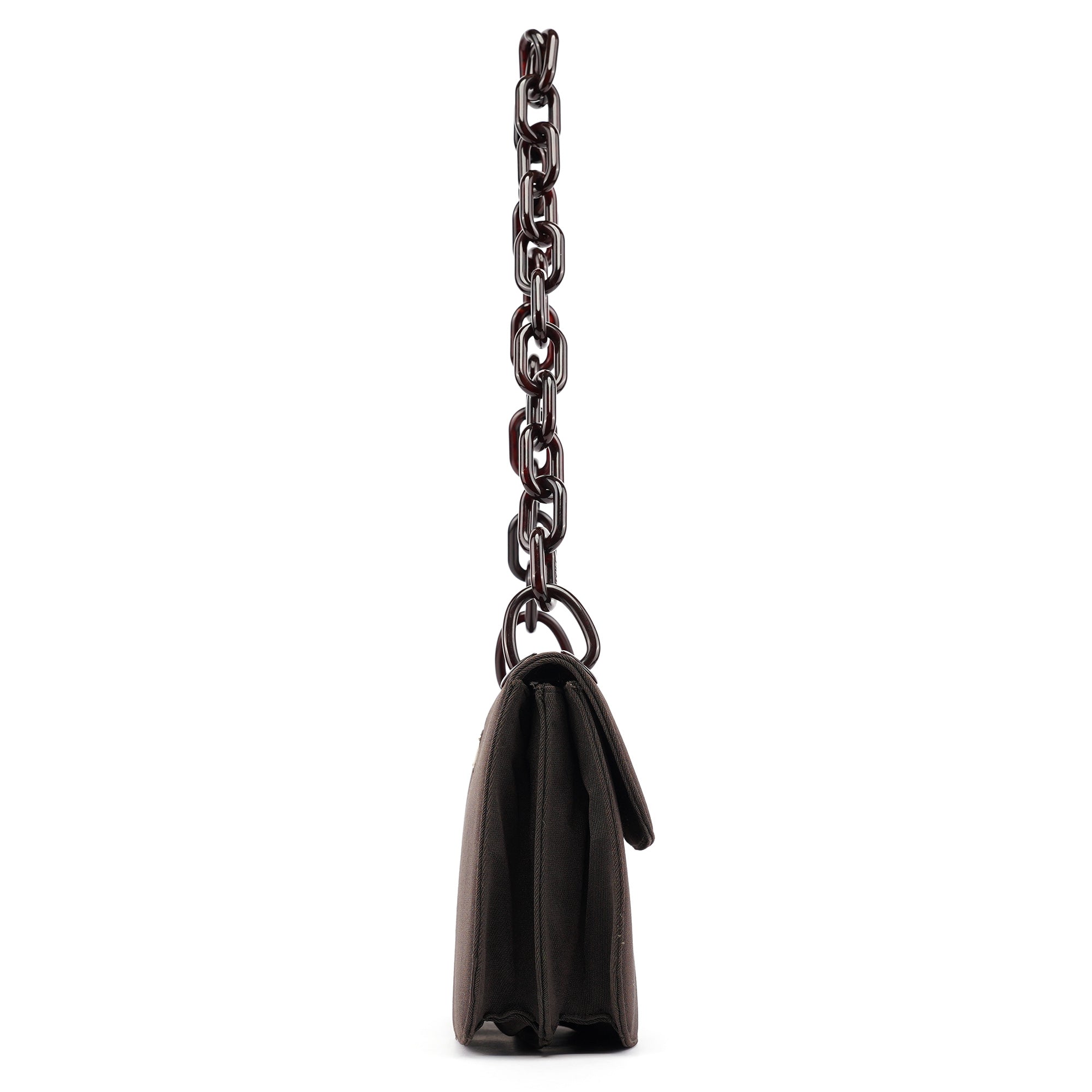 Prada Brown Tessuto Swing Chain Shoulder Bag