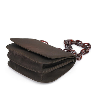 Prada Brown Tessuto Swing Chain Shoulder Bag