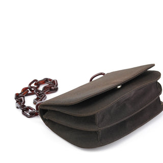 Prada Brown Tessuto Swing Chain Shoulder Bag