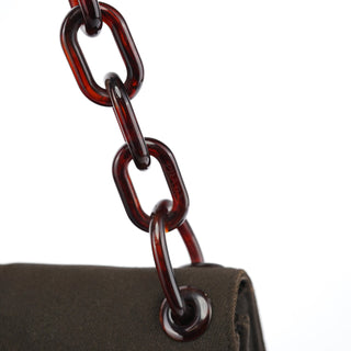 Prada Brown Tessuto Swing Chain Shoulder Bag