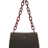 Prada Brown Tessuto Swing Chain Shoulder Bag