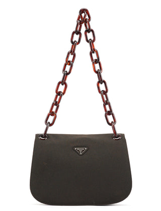 Prada Brown Tessuto Swing Chain Shoulder Bag