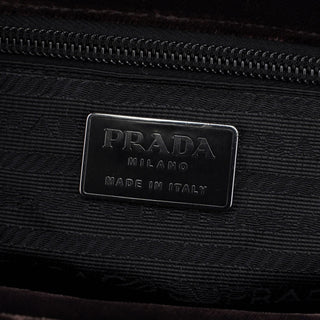 Prada Brown Velluto Top Handle Bag