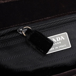 Prada Brown Velluto Top Handle Bag