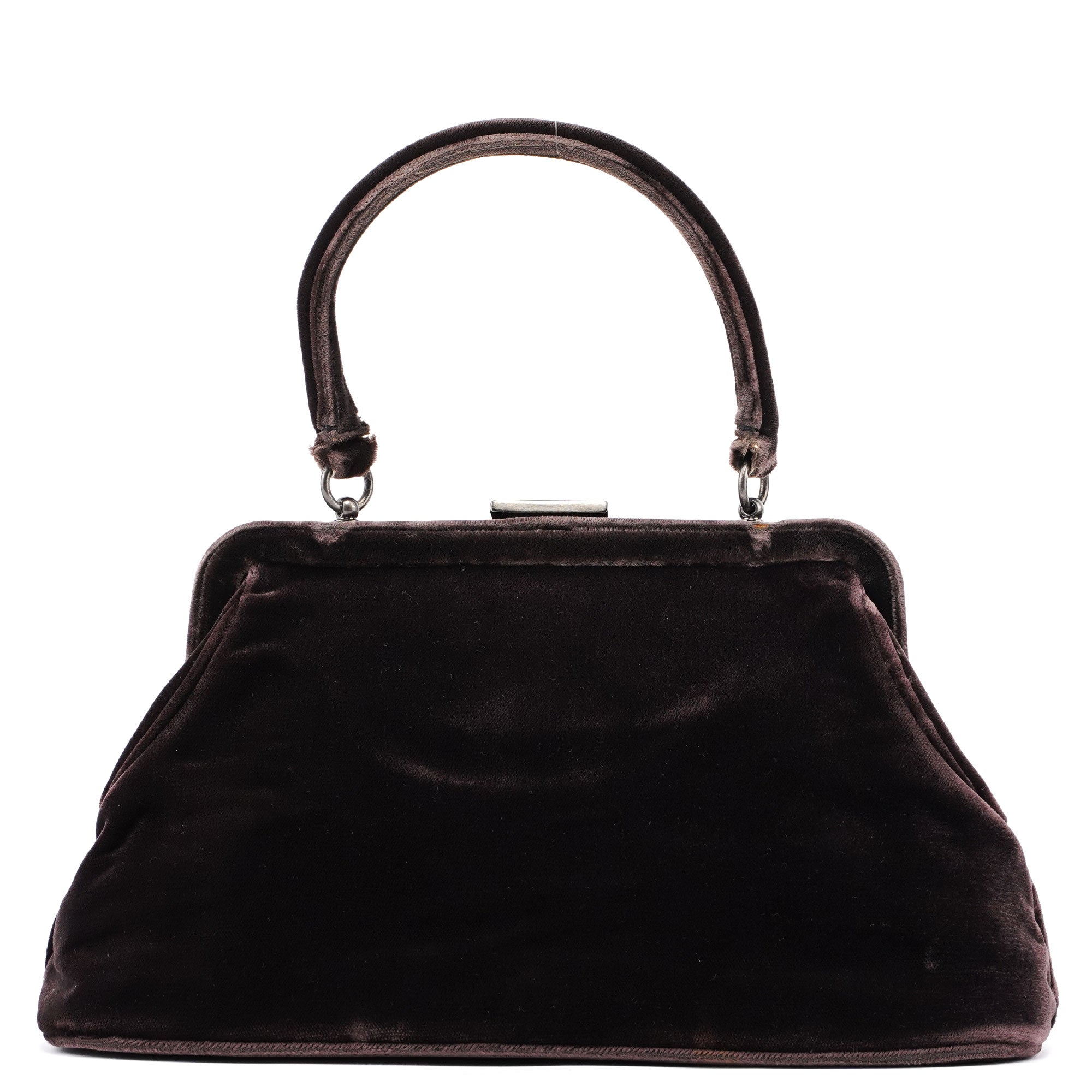 Prada Brown Velluto Top Handle Bag