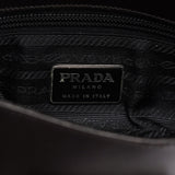 Prada Brown Vitello Buckle Shoulder Bag