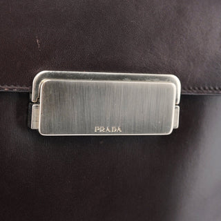 Prada Brown Vitello Buckle Shoulder Bag