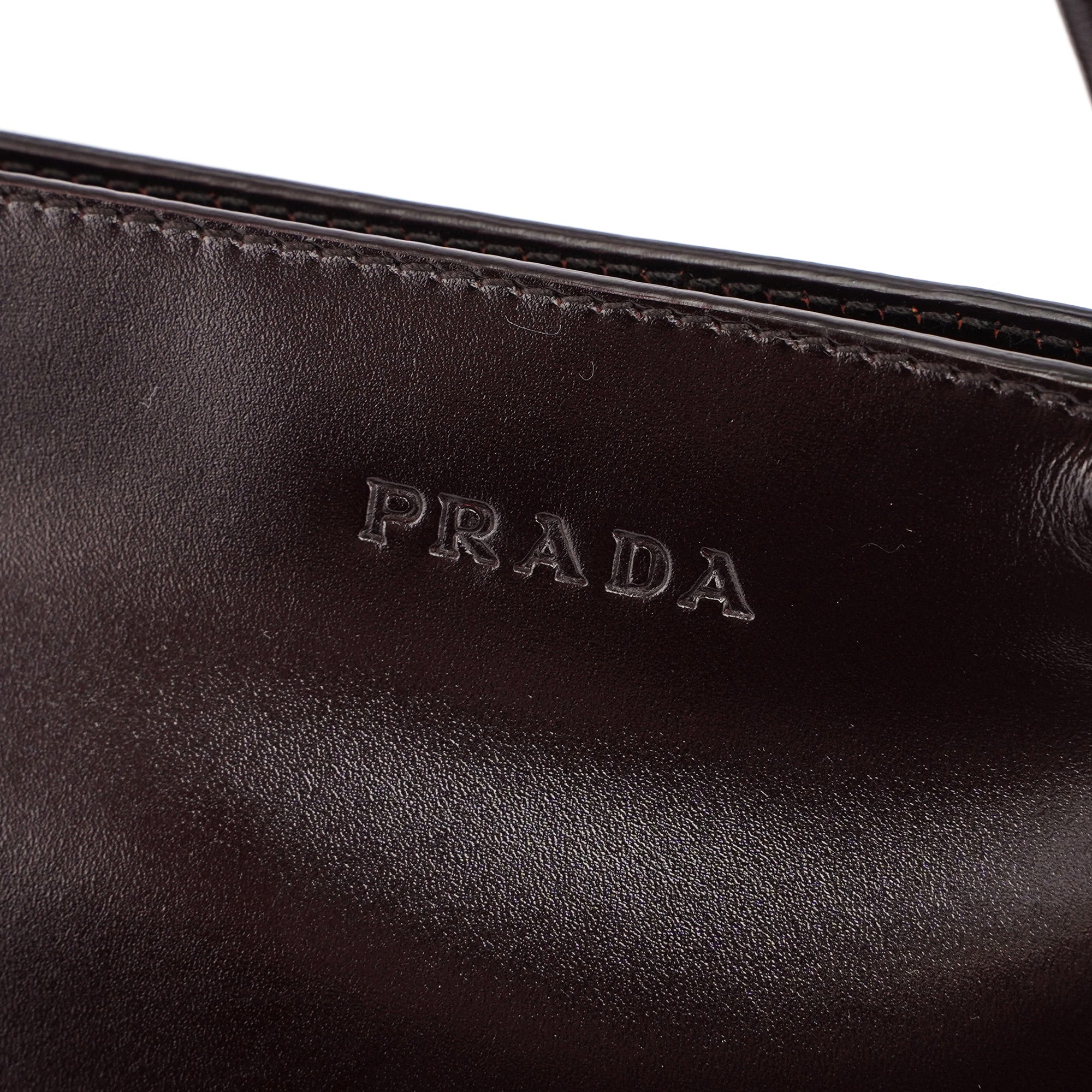 Prada Brown Vitello Chic Shoulder Bag