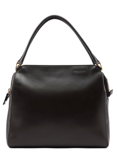 Prada Brown Vitello Chic Shoulder Bag