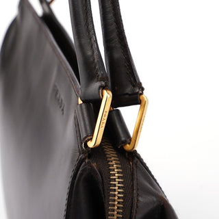 Prada Brown Vitello Chic Shoulder Bag