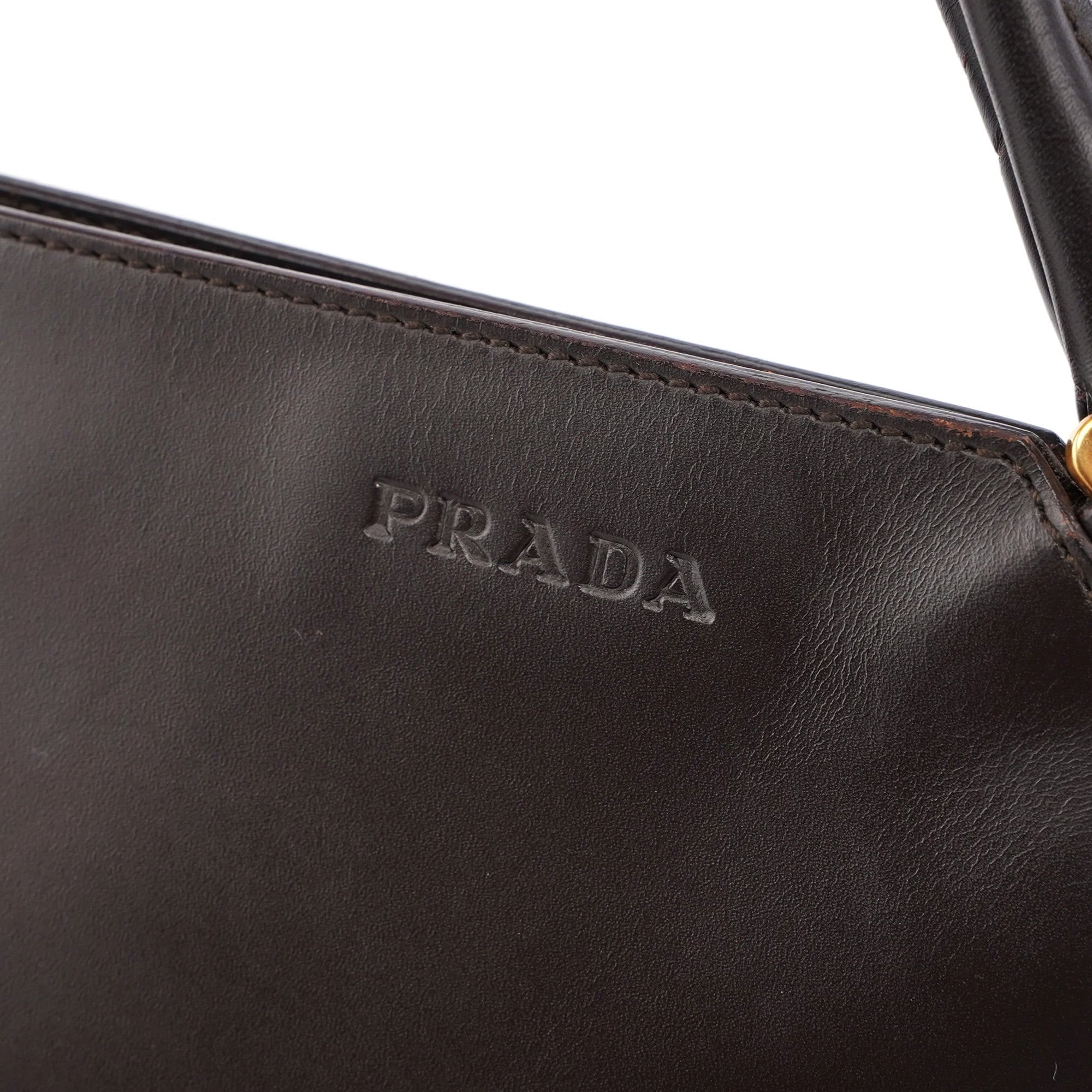 Prada Brown Vitello Chic Shoulder Bag