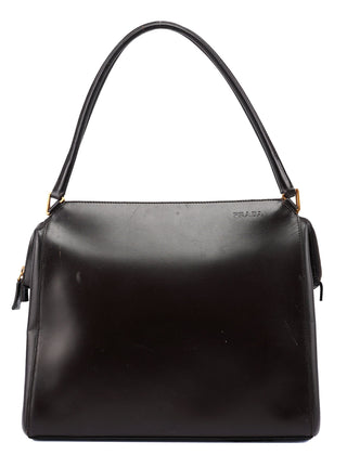 Prada Brown Vitello Chic Shoulder Bag