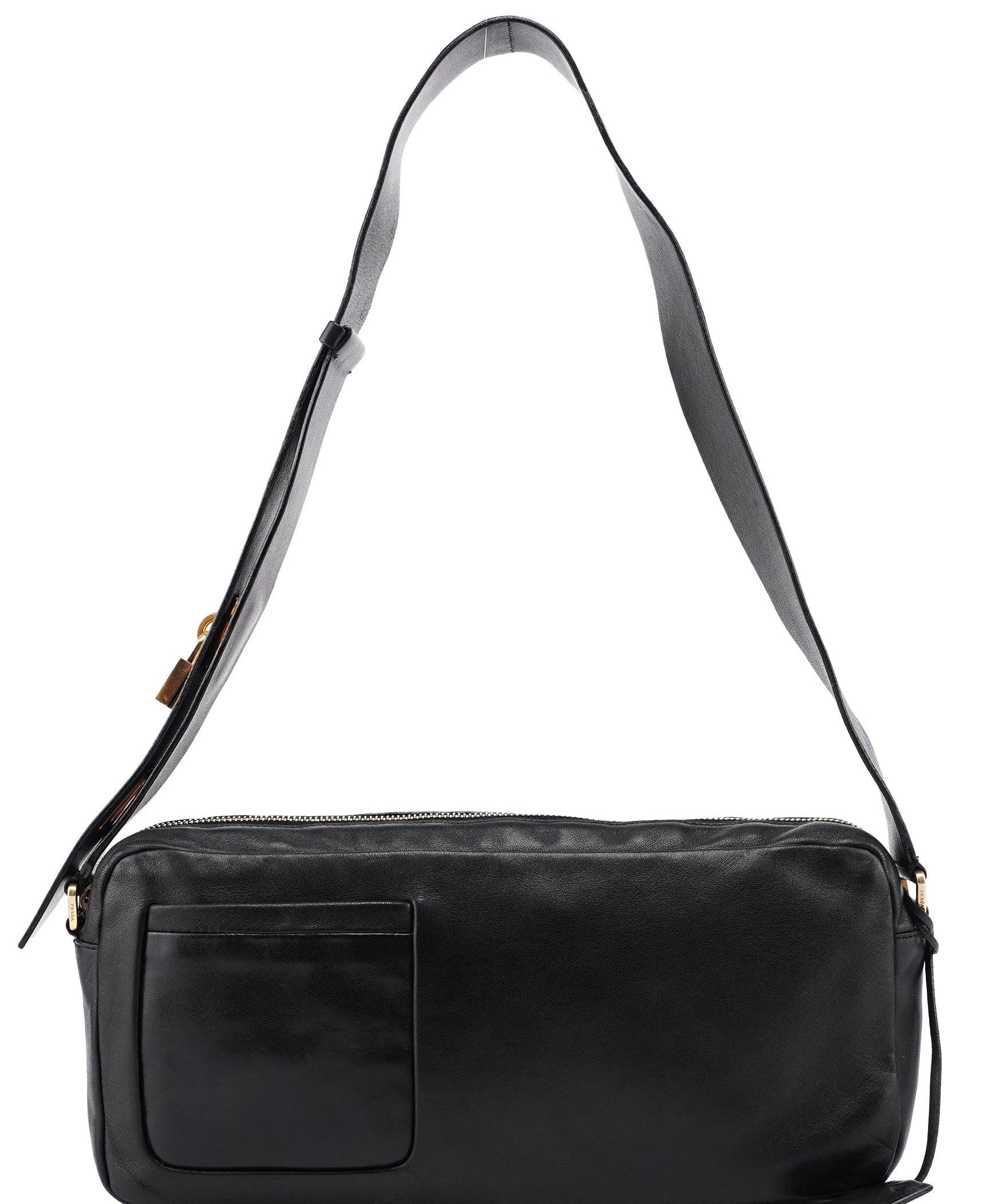 Prada BT0054 Black Nappa Box Shoulder Bag