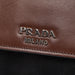 Prada BT0942 Brown Black Calfskin Leather Crossbody Bag