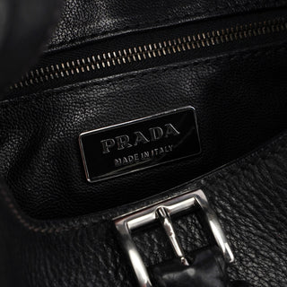 Prada Buffalo Leather Hobo Shoulder Bag