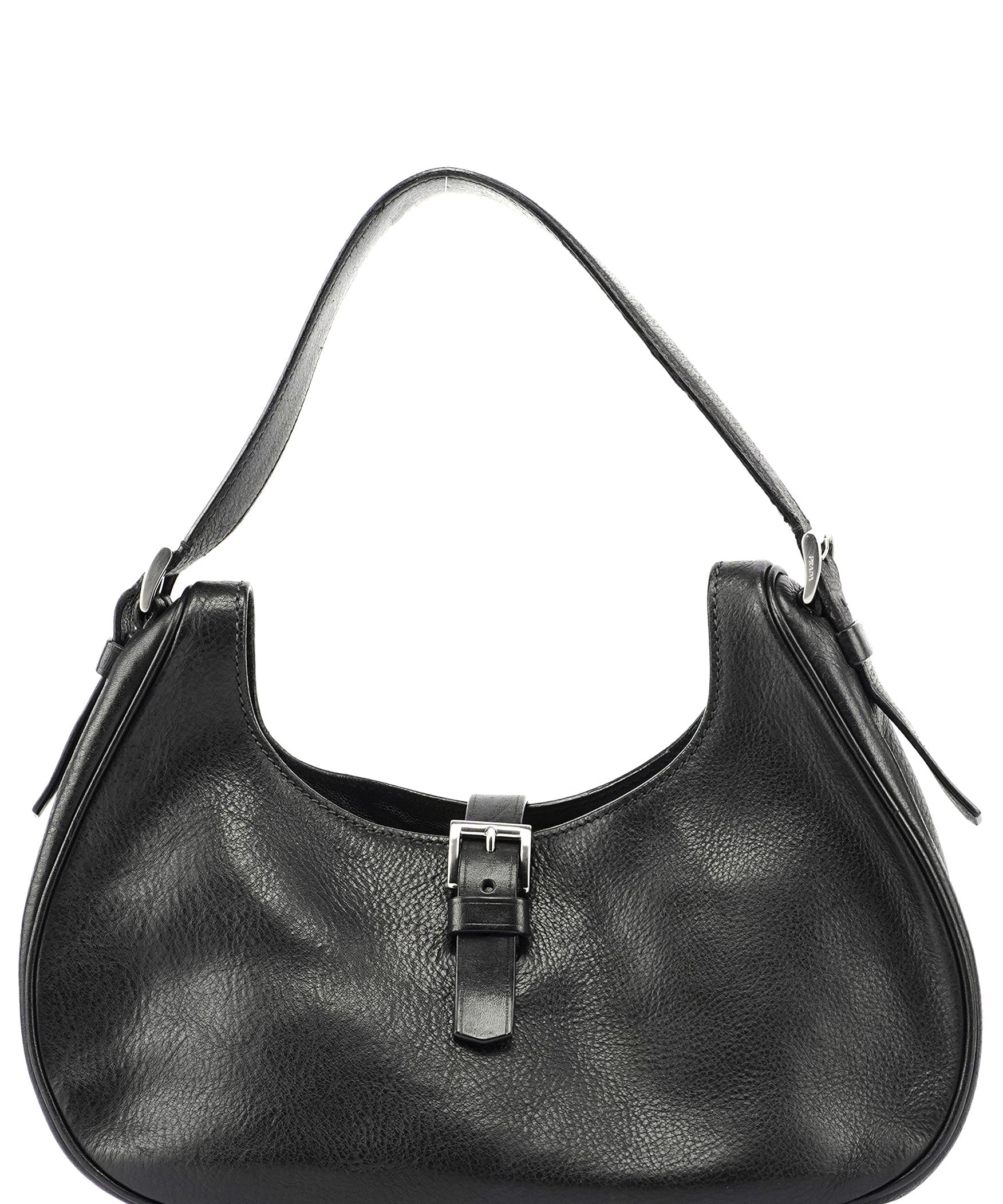 Prada Buffalo Leather Hobo Shoulder Bag