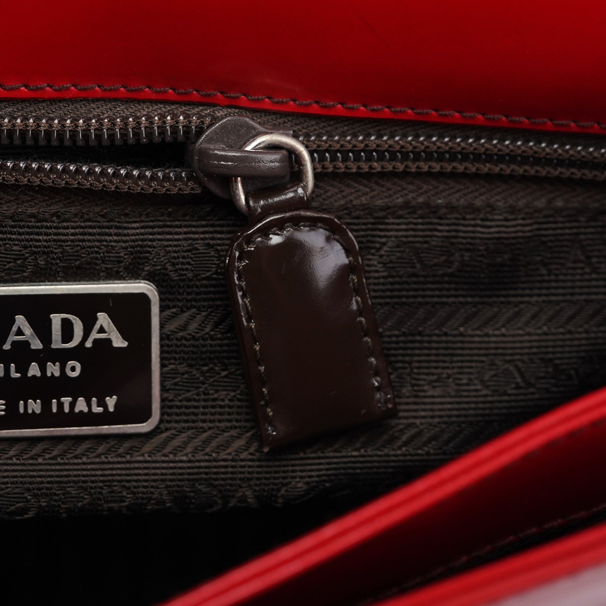 Prada Burgundy Gradient Spazzolato Buckle Shoulder Bag
