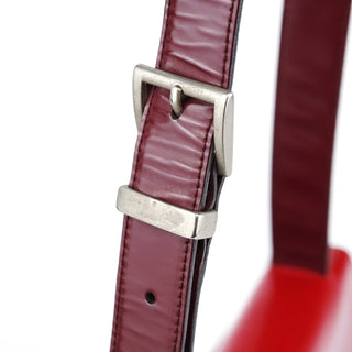 Prada Burgundy Gradient Spazzolato Buckle Shoulder Bag