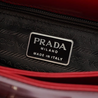 Prada Burgundy Gradient Spazzolato Buckle Shoulder Bag