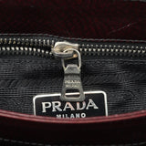 Prada Burgundy Llama Leather Buckle Shoulder Bag