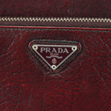 Prada Burgundy Llama Leather Buckle Shoulder Bag