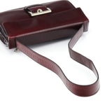 Prada Burgundy Llama Leather Buckle Shoulder Bag