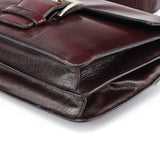 Prada Burgundy Llama Leather Buckle Shoulder Bag