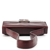 Prada Burgundy Llama Leather Buckle Shoulder Bag