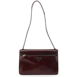Prada Burgundy Llama Leather Buckle Shoulder Bag